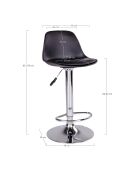 Chaise de bar Trondheim noire - 41x39x82-104 cm