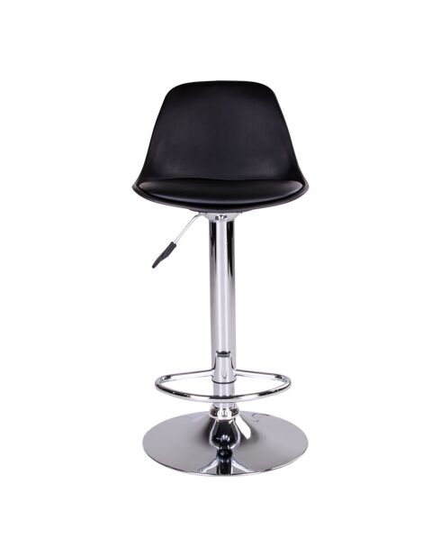 Chaise de bar Trondheim noire - 41x39x82-104 cm
