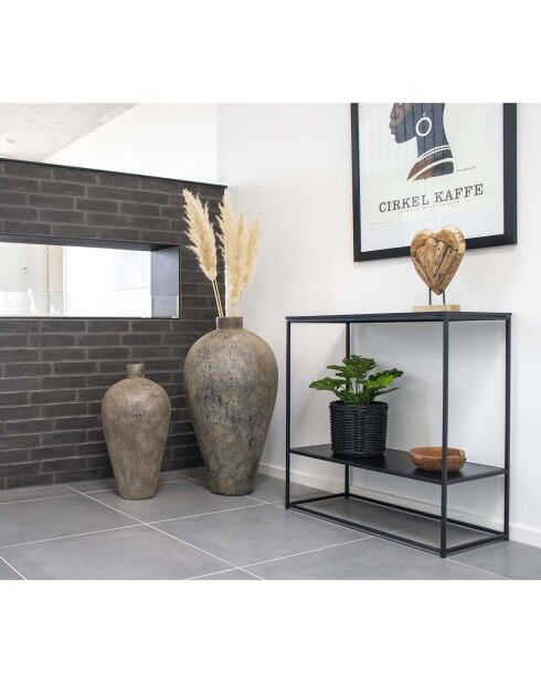 Vaso decorativo Corvo Terracotta nero - 40x40x80 cm