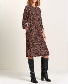 Robe Heisho fluide Léopard marron