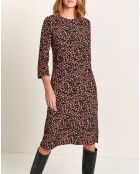 Robe Heisho fluide Léopard marron