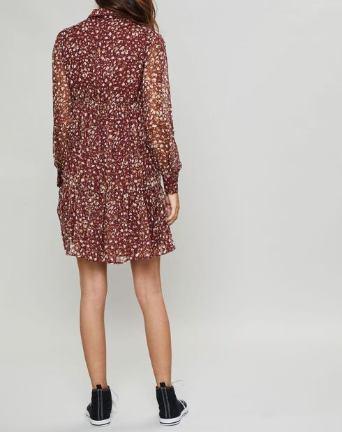 Celhia burgunderrotes bedrucktes Kleid