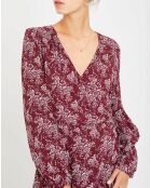 Robe longue portefeuille Louise-Marie rouge/blanc