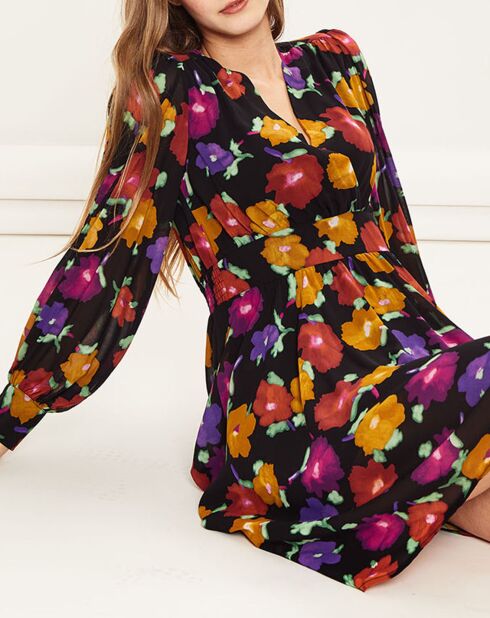 Robe Jeannie à fleurs multicolore