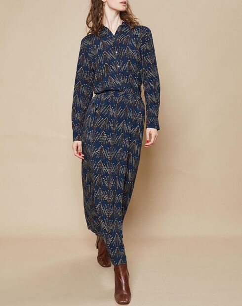Jupe Joana marron foncé/bleu
