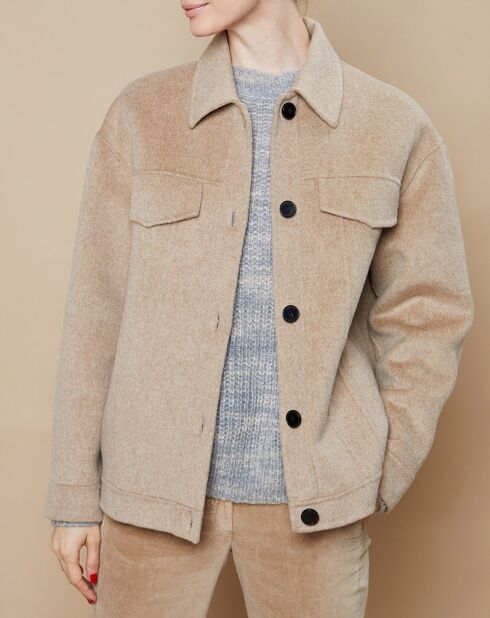 Veste surchemise en Laine mélangée Valmy beige