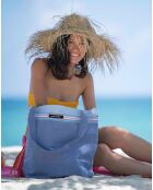 Sac de plage Hendaye bleu - 44x54x22 cm