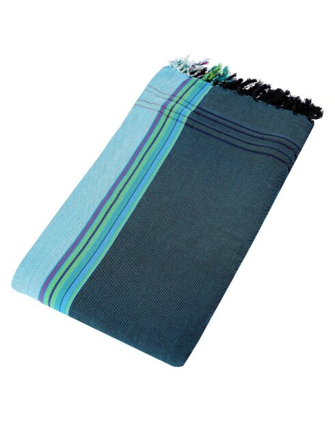 Serviette Kikoy Cuba bleue - 165x95 cm
