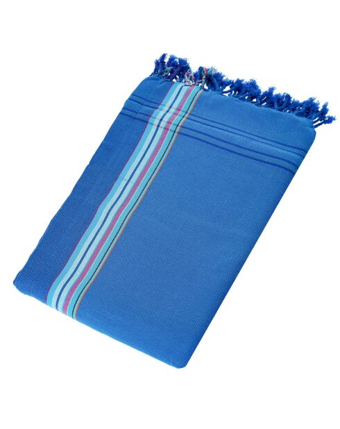 Serviette Kikoy Bali bleue - 165x95 cm