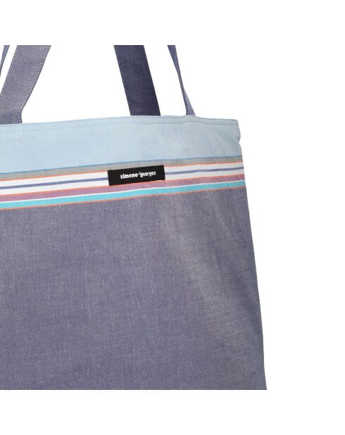 Sac de plage Hendaye bleu - 44x54x22 cm