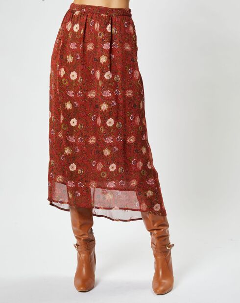 Jupe Imani imprimé rouge/multicolore
