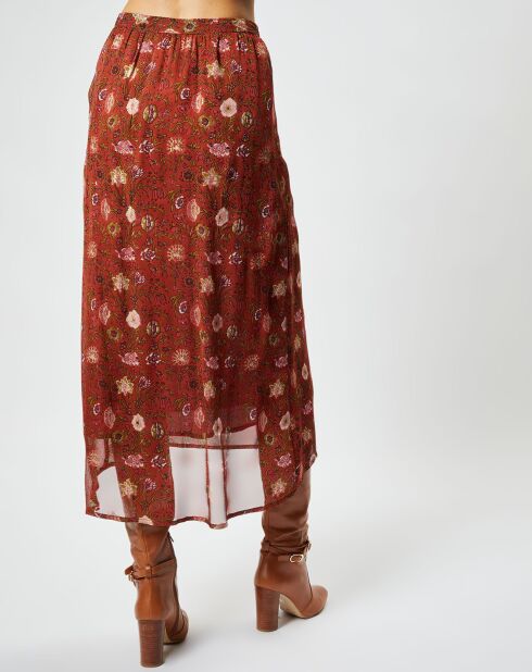 Falda Imani con estampado rojo/multicolor