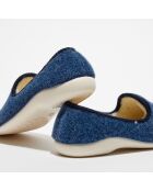 Chaussons charentais fourrés en Laine bleu marine