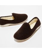 Chaussons charentais fourrés en Laine marron