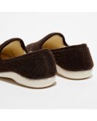 Chaussons charentais fourrés en Laine marron