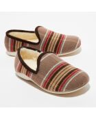 Chaussons charentais fourrés en Laine tartan beiges