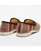 Chaussons charentais fourrés en Laine tartan beiges