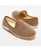 Chaussons charentais fourrés en Laine beiges