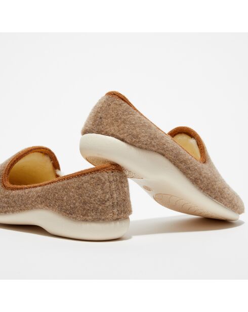 Chaussons charentais fourrés en Laine beiges