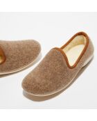 Chaussons charentais fourrés en Laine beiges