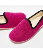 Chaussons charentais fourrés en Laine fushia