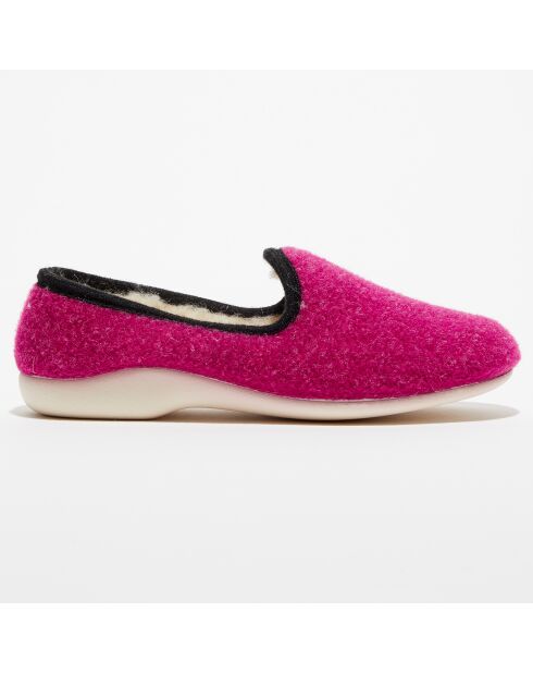 Chaussons charentais fourrés en Laine fushia