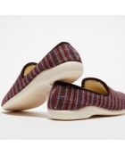 Chaussons charentais fourrés en Laine tartan marron