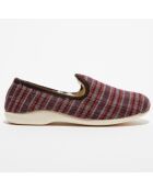 Chaussons charentais fourrés en Laine tartan marron