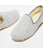 Chaussons charentais fourrés en Laine gris clair