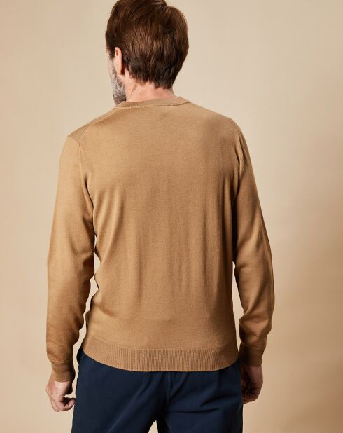 Pull 100% Laine Mérinos Jamon camel