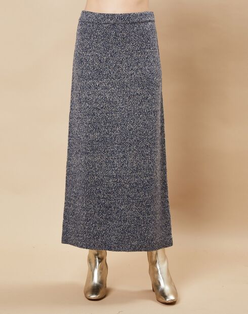 Marineblauer Omaya-Rock aus Wollmischung