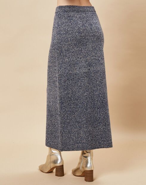 Marineblauer Omaya-Rock aus Wollmischung