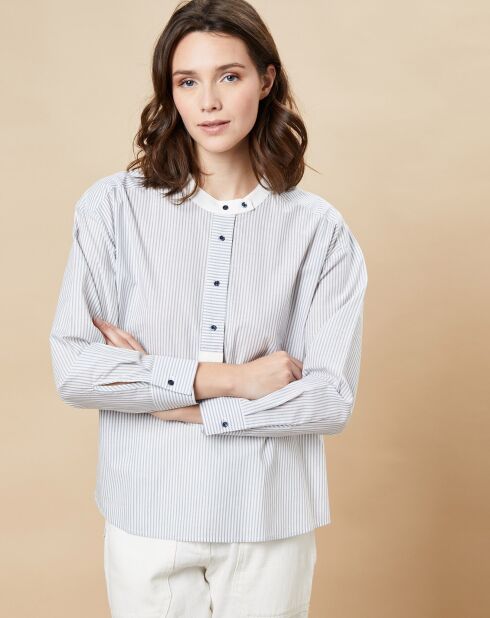 Blouse Sheila rayé bleuet