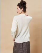 Pull en Laine & Kid Mohair mélangés Oliana écru