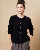 Schwarze Weste aus Wollmischung Odessa