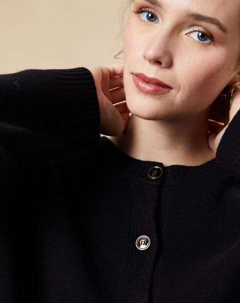 Schwarze Weste aus Wollmischung Odessa