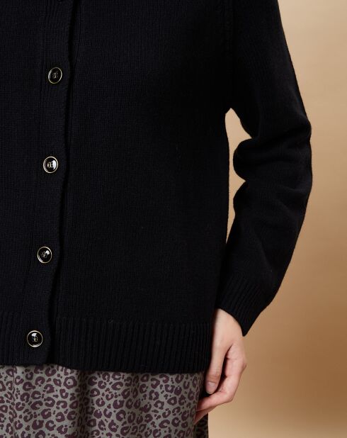 Schwarze Weste aus Wollmischung Odessa