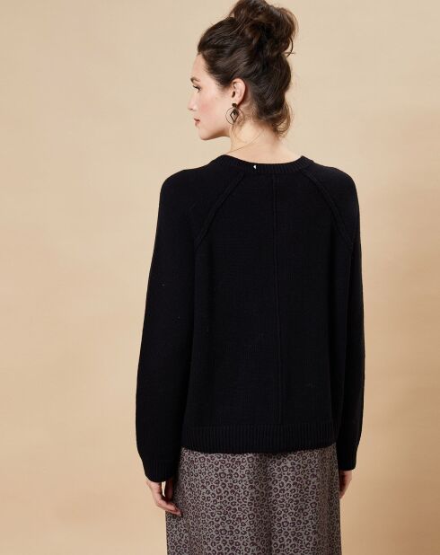 Schwarze Weste aus Wollmischung Odessa