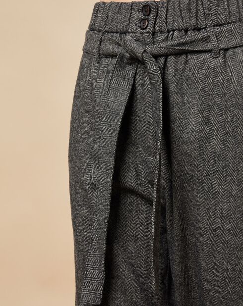 Hose Spencer aus Wollmischung mit Lakritz-Chevron