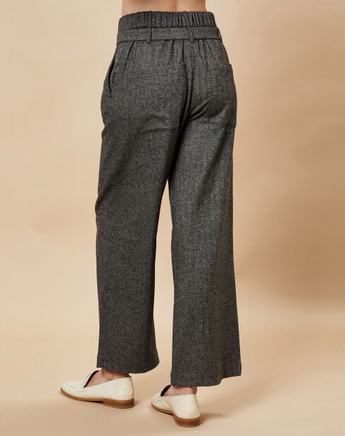 Pantalon en Laine mélangée Spencer à chevrons réglisse