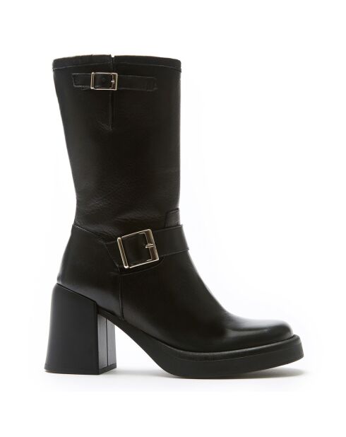 Bottes en Cuir Adèle noires