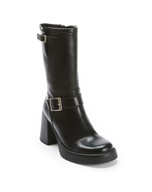 Bottes en Cuir Adèle noires