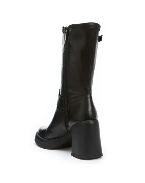 Bottes en Cuir Adèle noires