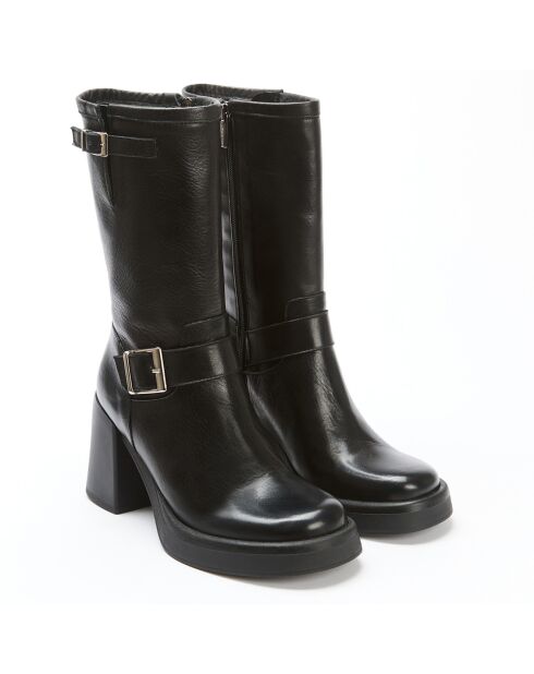 Bottes en Cuir Adèle noires