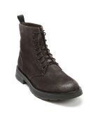 Boots en Velours de Cuir Louis marron