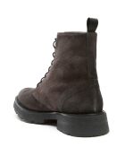 Boots en Velours de Cuir Louis marron