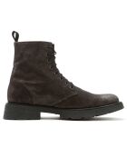 Boots en Velours de Cuir Louis marron