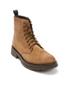 Boots en Velours de Cuir Noe camel