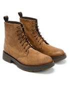 Boots en Velours de Cuir Noe camel