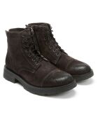 Boots en Velours de Cuir Edouard marron